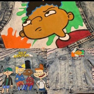 Custom painted Hey Arnold Jean Jacket